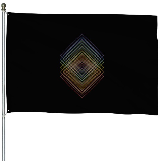 Geometric colored squared echo lineart House Flags