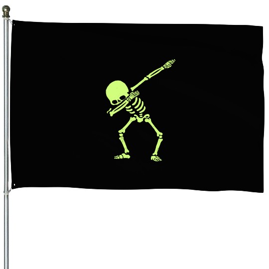 Dabbing Skeleton Dab Hip Hop Skull Dab Glow Effect House Flags