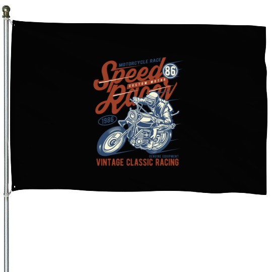 Speed Racer Vintage Classic Racing House Flags