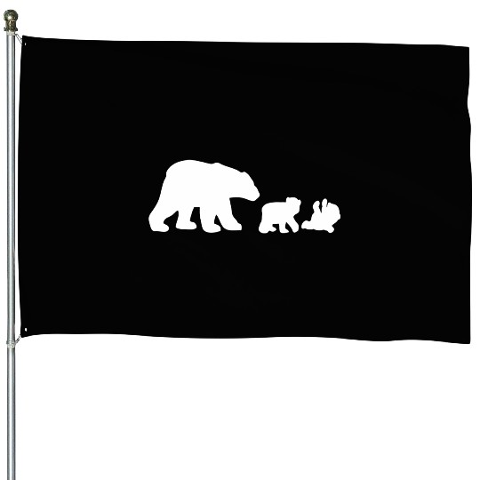 POLAR BEAR AND CUBS House Flags