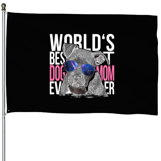 Pittbull Lover World's Best Dog Mom Ever Fashion House Flags