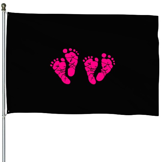 Twin Baby Feet - Pregnancy - Maternity - Mom to be House Flags