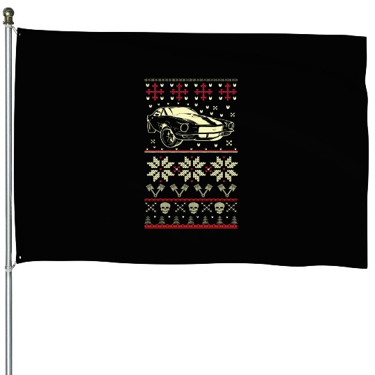 Camaro - Ugly Christmas Sweater for Camaro lover House Flags