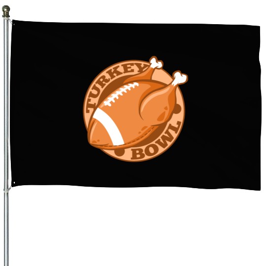 Turkey Bowl American Football Thanksgiving House Flags