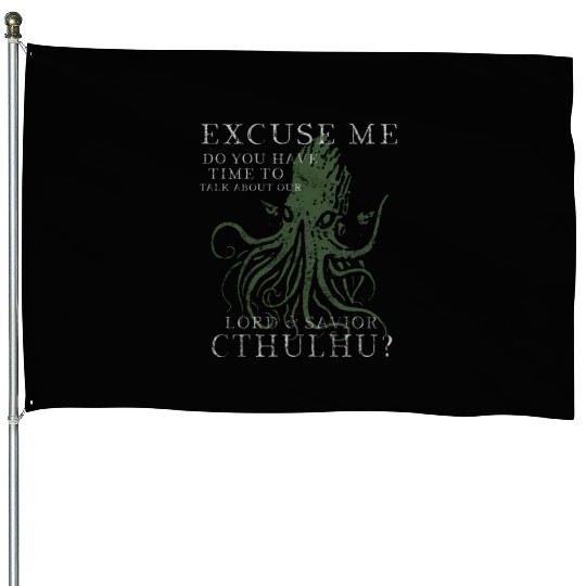 Lord & Savior Cthulhu Funny Lovecraft Vintage House Flags