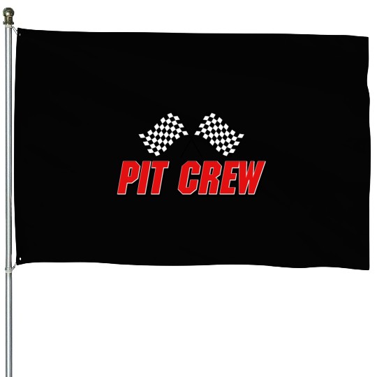 Pit Crew Racing Team Sports Racers Track Pit Stops House Flags