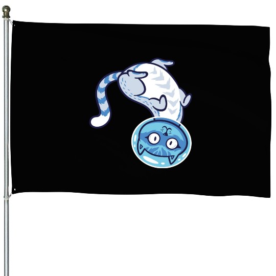 Space cat House Flags