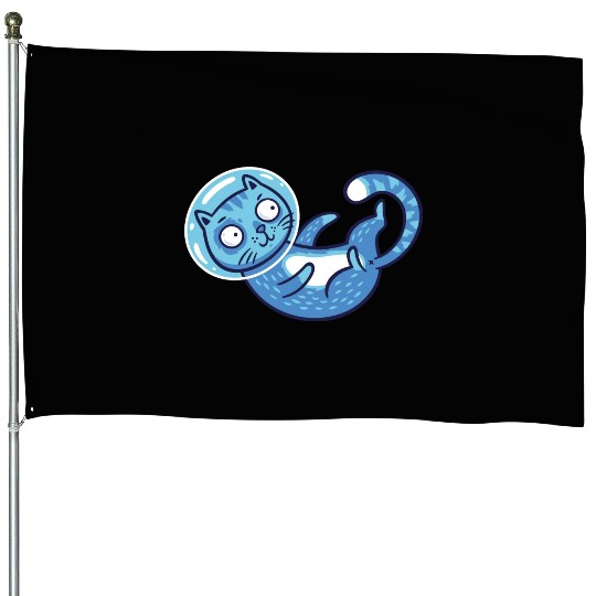 Space cat House Flags