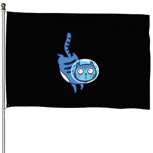 Space cat House Flags