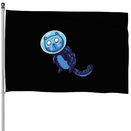 Space cat House Flags