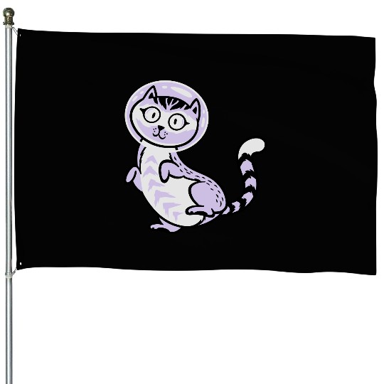 Space cat House Flags