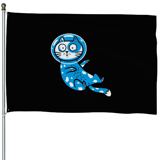 Space cat House Flags