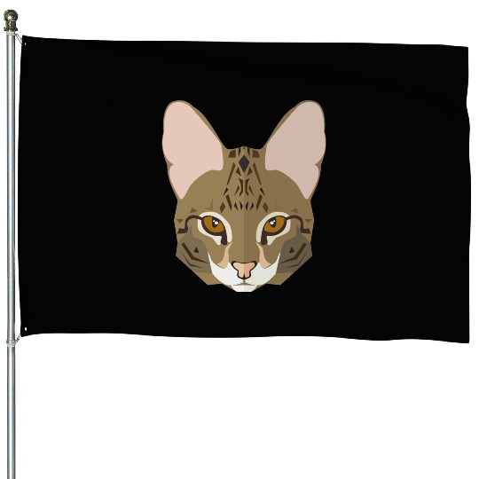 Cat face House Flags