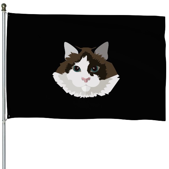 Cat face House Flags