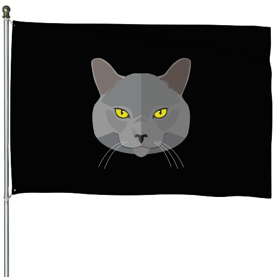 Cat face House Flags