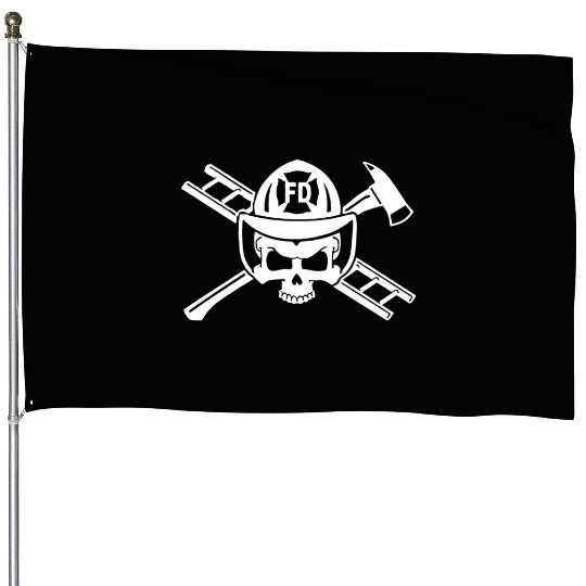 Firefighter Crossbones House Flags