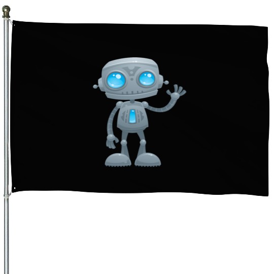 Waving Robot House Flags