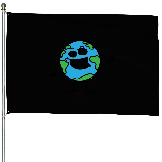 Happy Earth House Flags