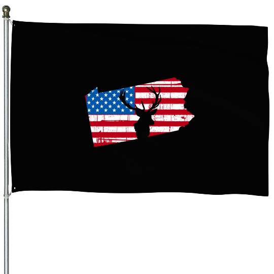 American Flag Pennsylvania Deer Hunting House Flags