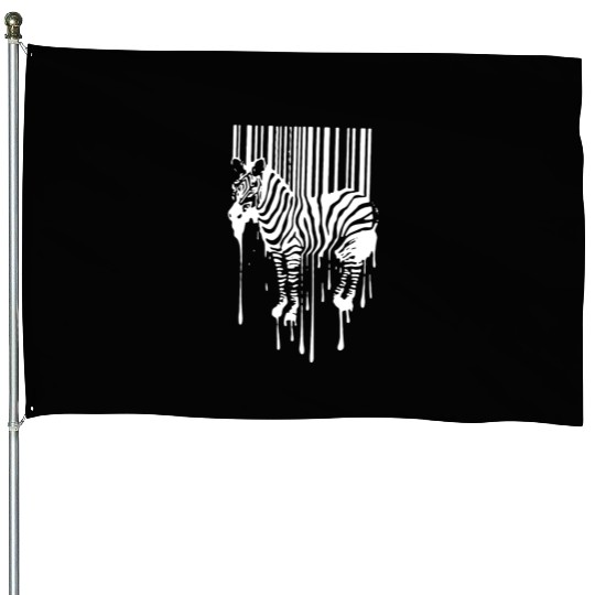 Banksy Street Art Zebra Bar Code House Flags