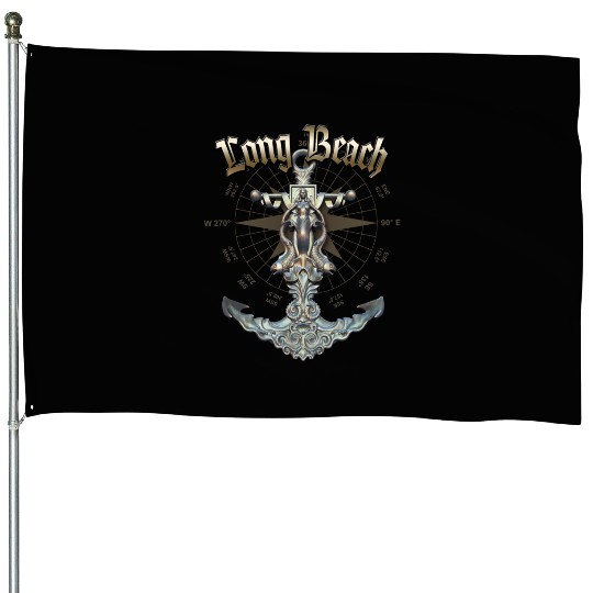 Long Beach Anchor Nautical Sailing Boat Summer House Flags