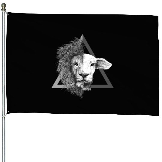 Christian,Bible Quote,Lion and Lamb House Flags