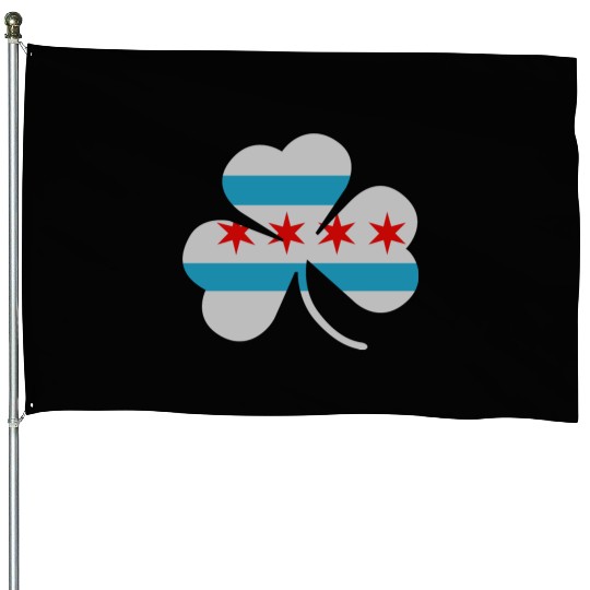 Irish Chicago Flag Shamrock House Flags