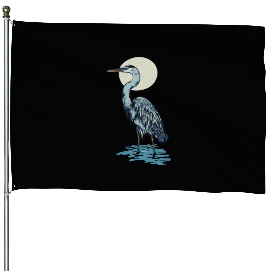 Heron Moon House Flags