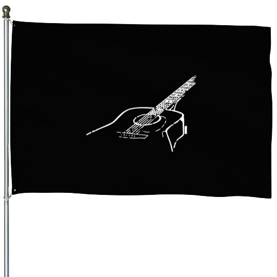 Acoustic Guitar Musician Play Instrument Love Musi House Flags
