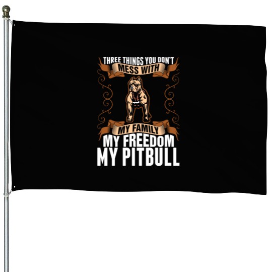 My Freedom My Pitbull Dog House Flags