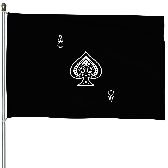 Ace Of Spades Playing Card A o s Aos Black Gamblin House Flags