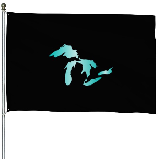 Great Lakes Aqua House Flags