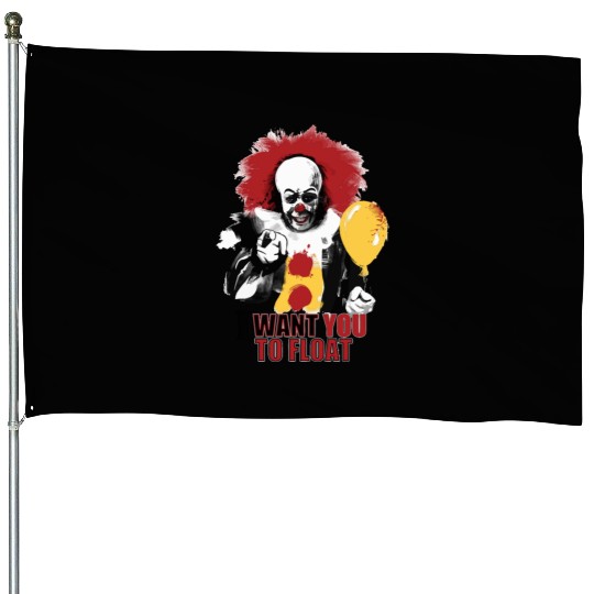 Creepy Pennywise LIGHT Version Art Character House Flags