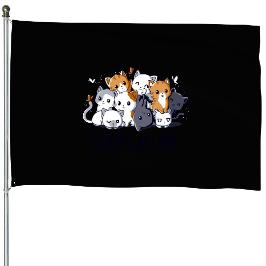 Crazy Cat Lady House Flags