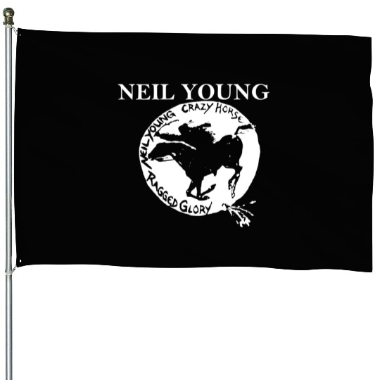 Neil Young Crazy Horse Unisex Retro Rock Horse House Flags