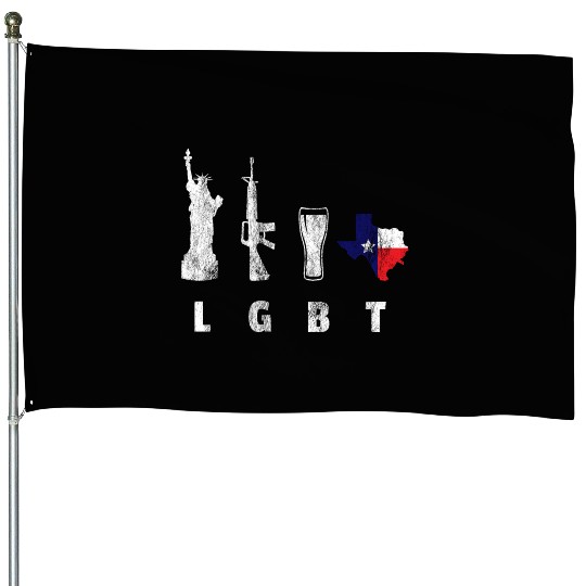 Liberty Guns Beers Texas Support LGBT House Flags