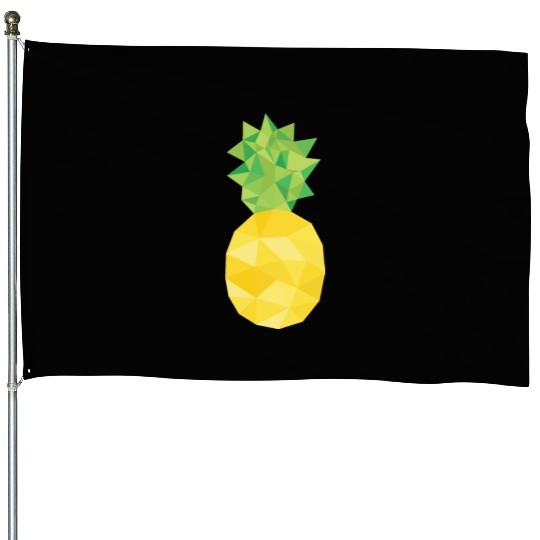 pineapple, pine apple, triangle, food House Flags
