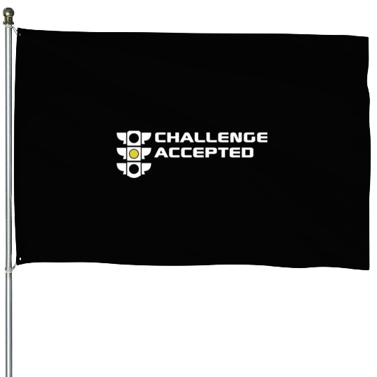 Challenge Accepted stoplight automotive mechanic c House Flags