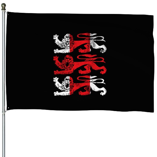 England 2018 Cheer Jersey - Three Heraldic Lions House Flags