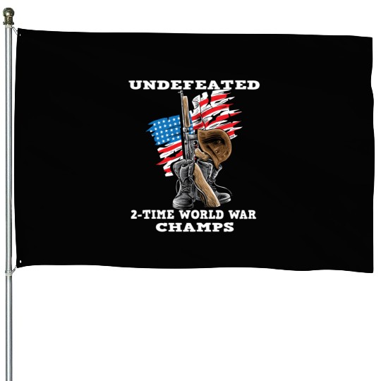Undefeated World war 2 veteran House Flags