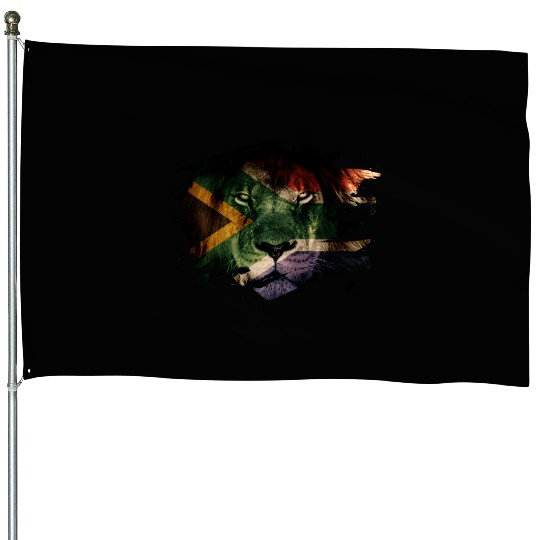 South Africa Flag & African Lion Picture House Flags
