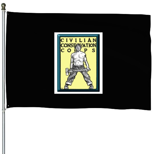 Civilian Conservation Corps House Flags Woodman ship 1940s CCC Gift House Flags