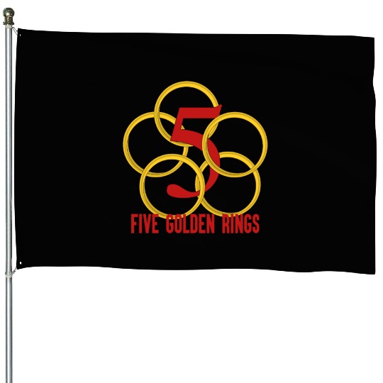 Five Golden Rings Song 12 Days Christmas Numbers House Flags