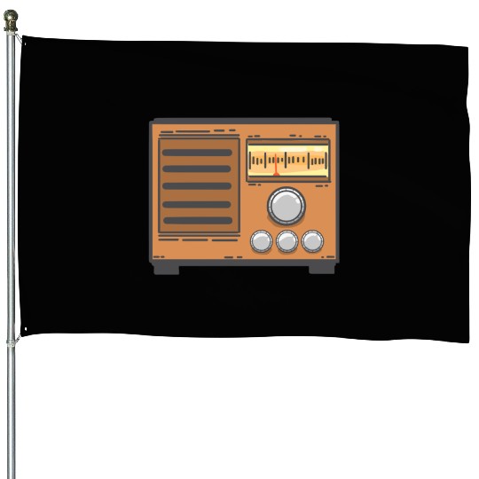 radio retro vintage sound gift present House Flags