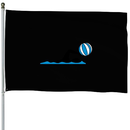 ball play throw volleyball swim swimmer club team House Flags