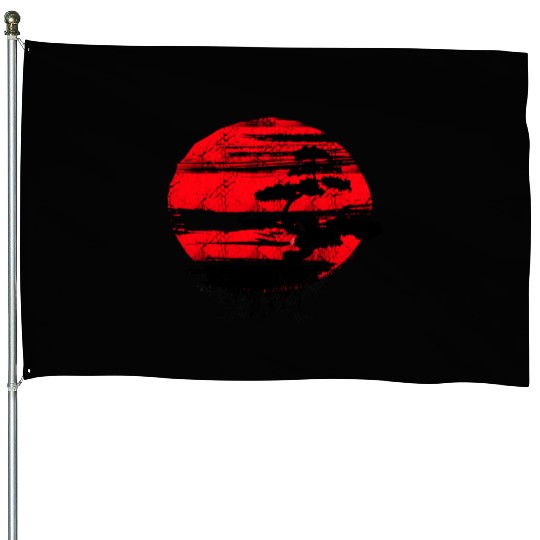 Japanese Bonsai Tree House Flags Graphic Bonsai Lover