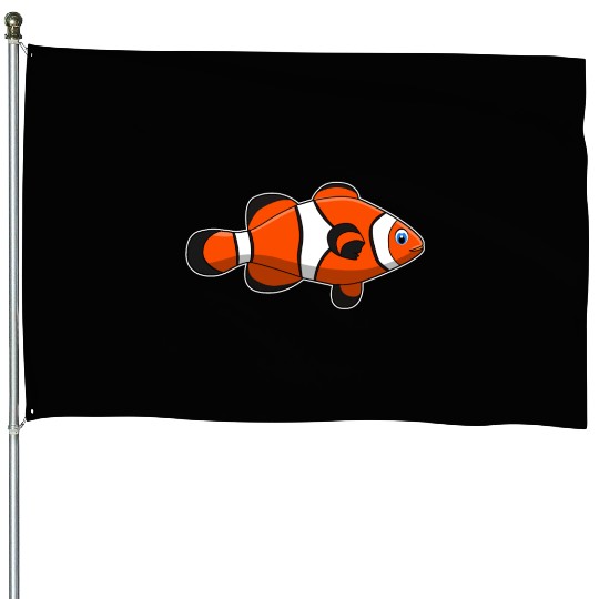 clown fish orange aquatic gift idea House Flags
