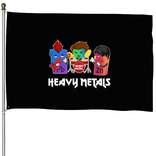 Funny Heavy Metals Chemistry Elements Rock Band House Flags