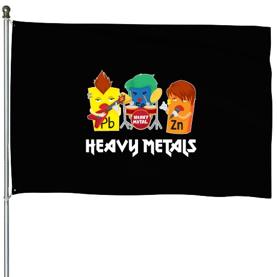 Funny Heavy Metals Chemistry Elements Rock Band House Flags