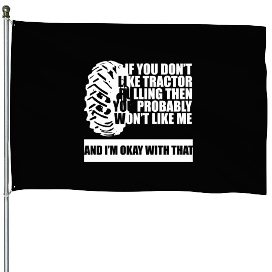 Tractor Pulling Farm Lover House Flags